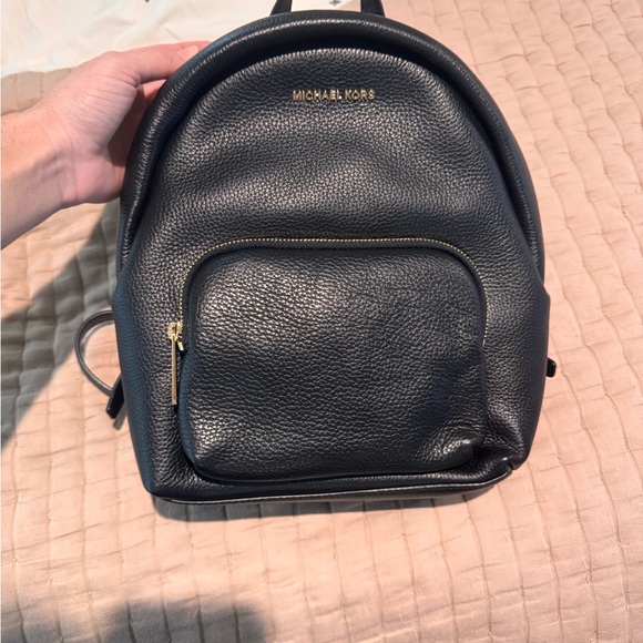 Michael Kors Black Pebbled Leather Backpack- Medium Size NWT - Picture 1 of 4